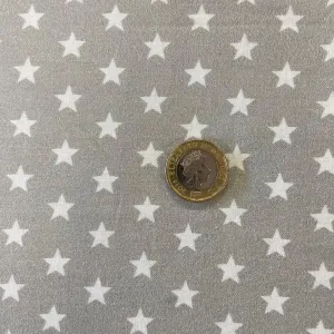 100% Cotton  -  Grey Star - £8.50 Per Metre - Sold by Half Metre