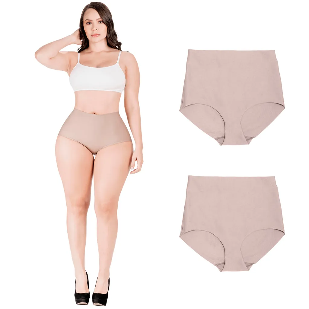 2-Pack Tummy Control Mid Rise Shapewear Panties Fajas Colombianas Sonryse SP620NC