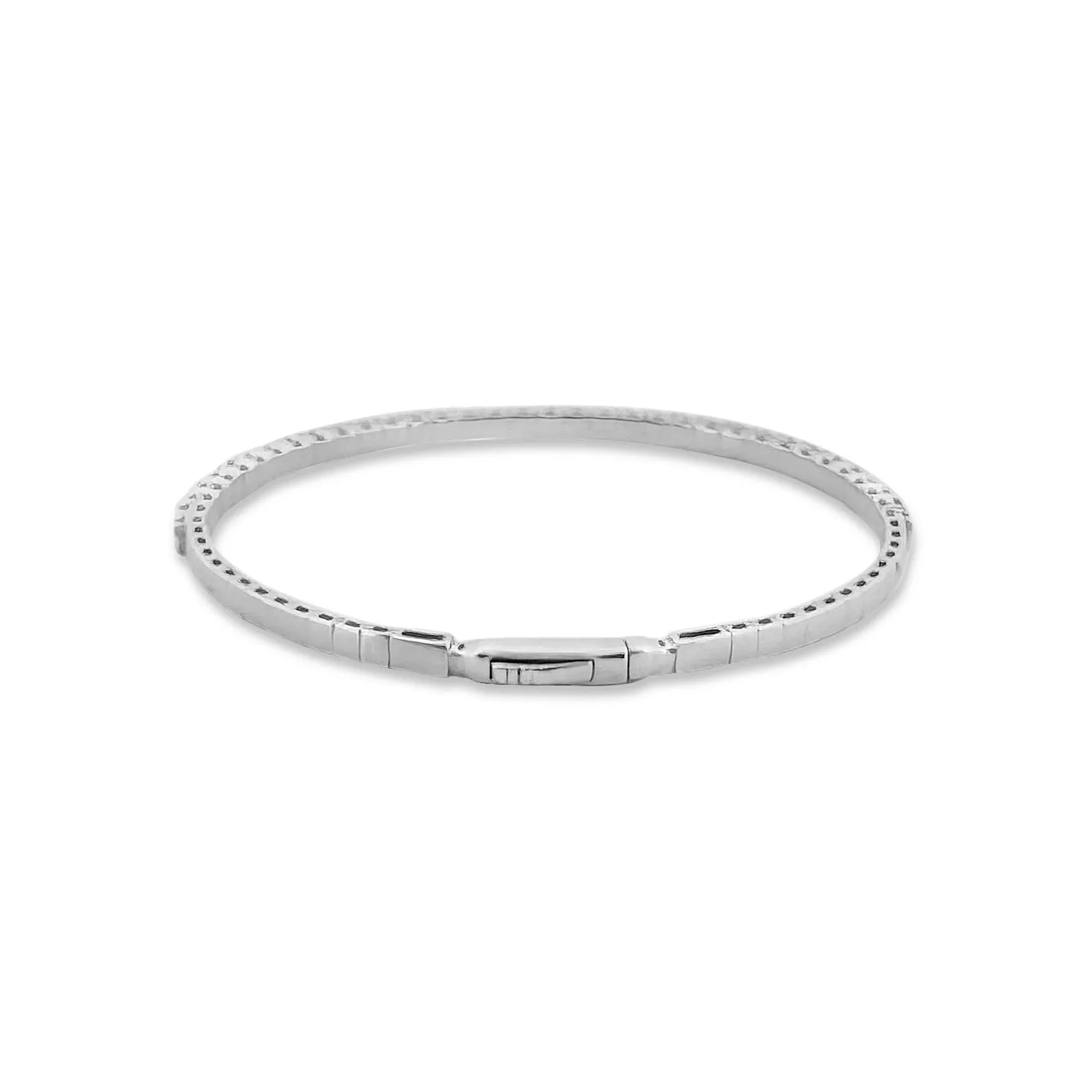 2ctw Round Brilliant Diamond Flex Bangle Bracelet in 14k White Gold