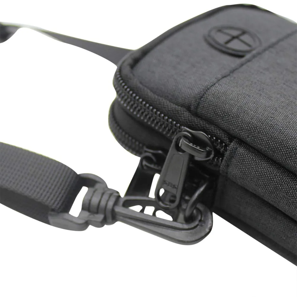 3-Layers Waterproof Cell Phone Pouch Crossbody Purse Oxford Fabric Belt Bag Wallet for Men Women