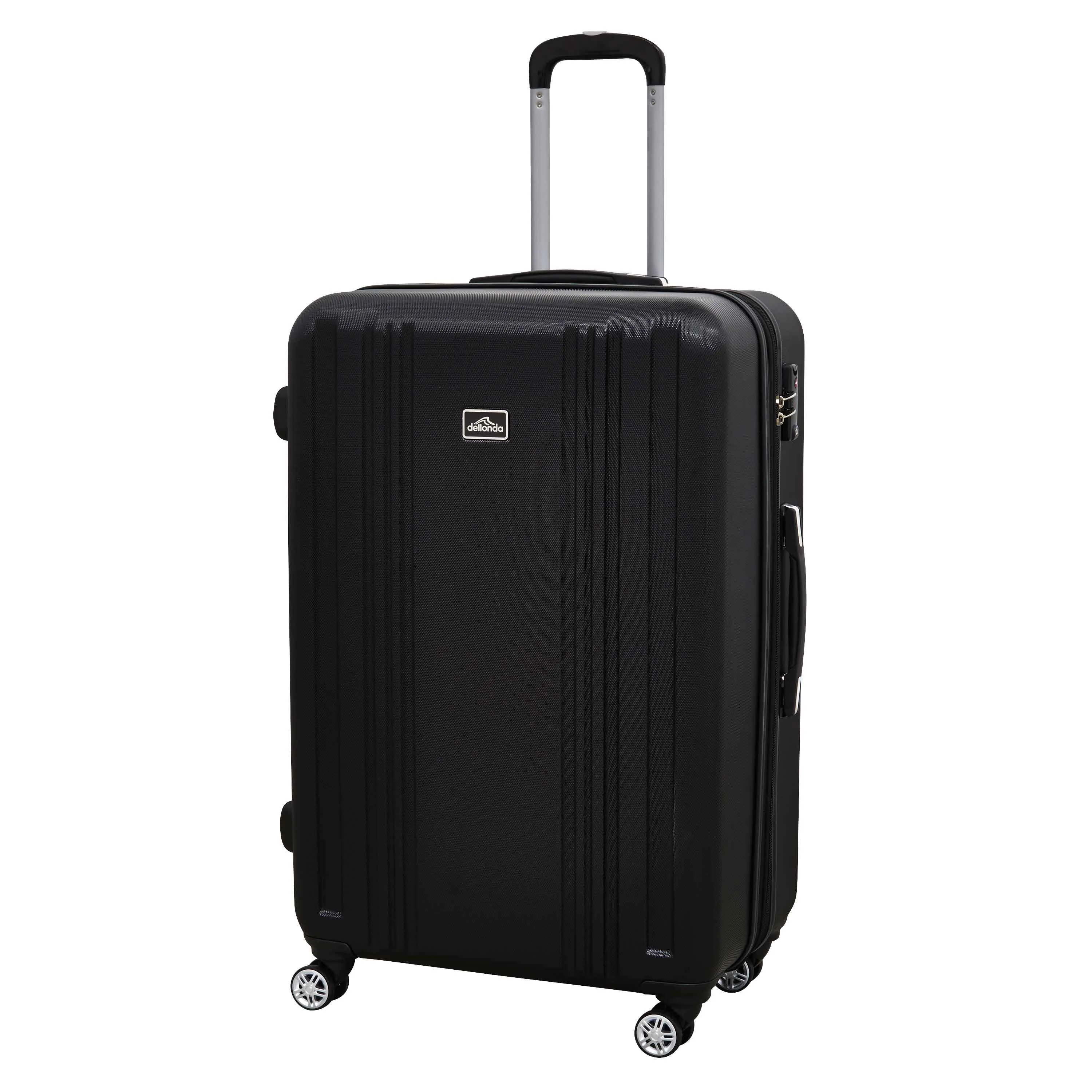 3 Piece Lightweight Luggage Suitcase Trolley Set ABS TSA Lock Black - DL11