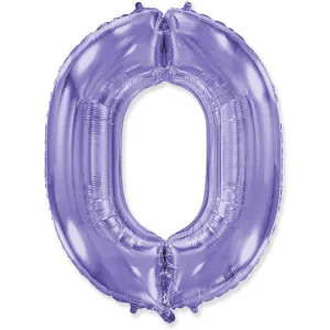 42 inch Number 0 - Lilac Purple Balloon