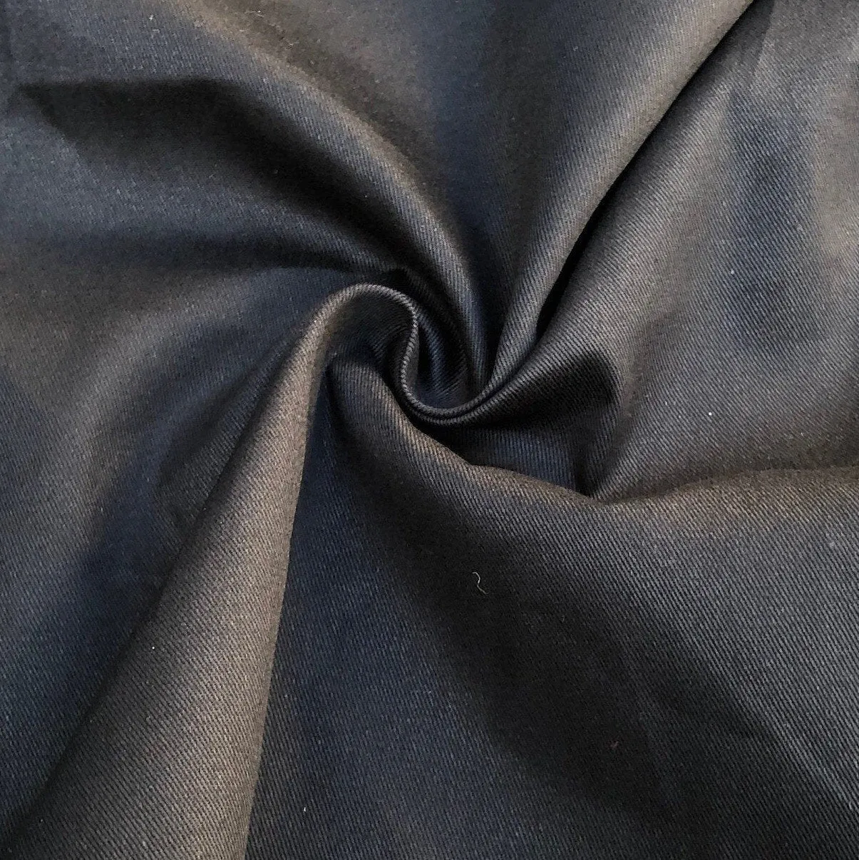 60" 100% Cotton Twill 6 OZ Black Apparel Woven Fabric By the Yard