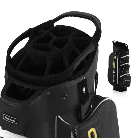 9.5 Inch Lightweight Golf Cart Bag with 15 Way Top Dividers-Black