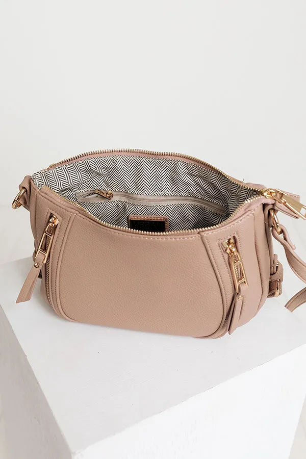 Adventure In The Air Faux Leather Crossbody In Dusty Purple