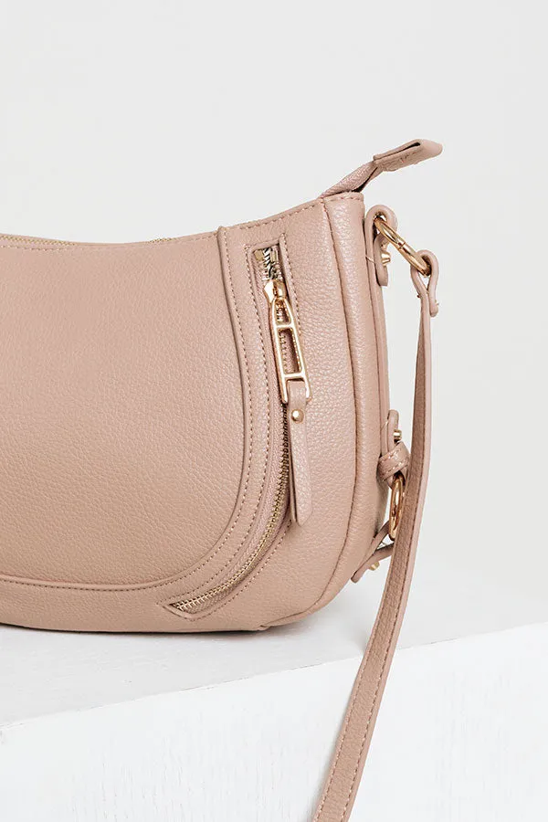 Adventure In The Air Faux Leather Crossbody In Dusty Purple