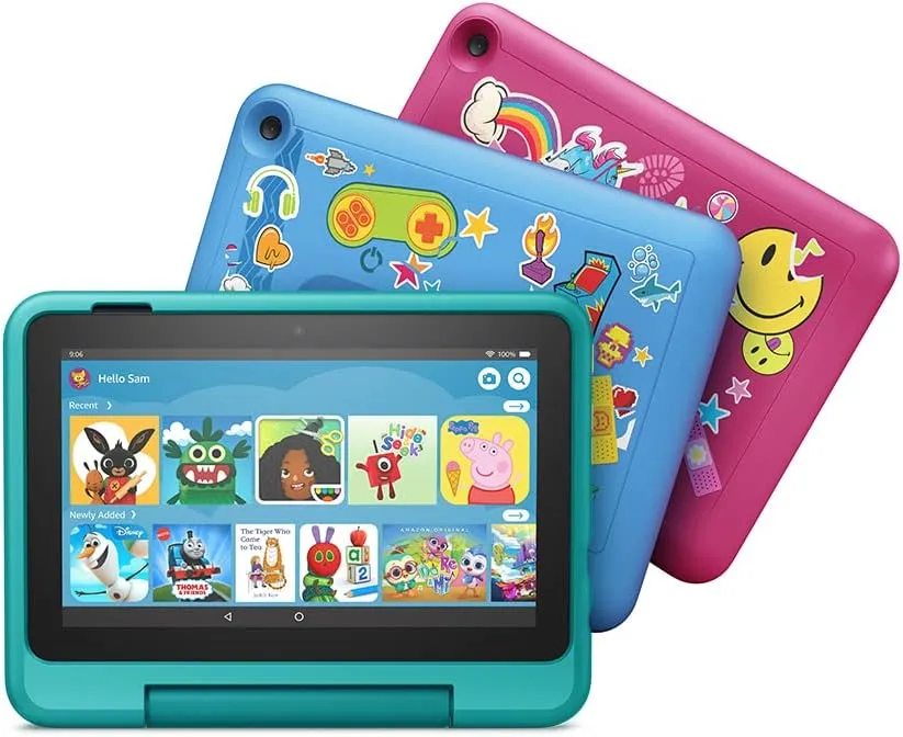 Amazon Kid-Friendly Case for Fire 7 (12th Gen, 2022) - Rainbow Universe Design, Ages 6 