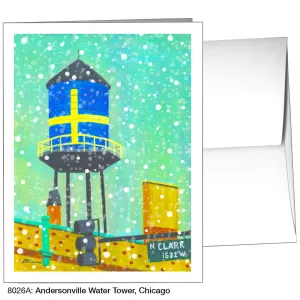 Andersonville Water Tower, Chicago, Greeting Card (8026A)