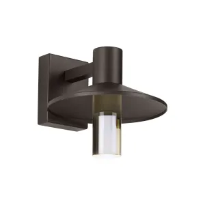 Ash 10 In. LED Hi-Output Outdoor Wall Sconce 529 Lumens 3000K Button Photocontrol Bronze Finish Clear Cylinder