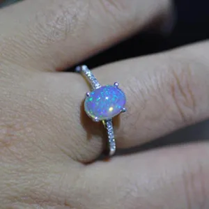 Australian Fire Opal & Silver Ring