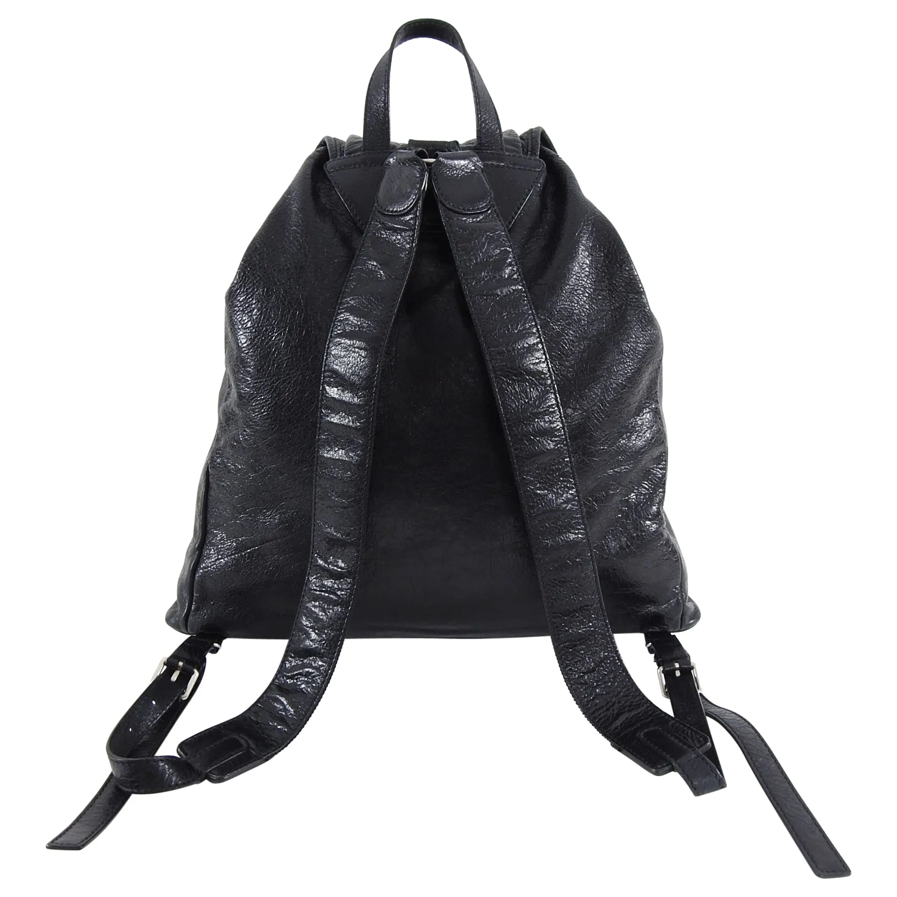 Balenciaga Black City Moto Traveller Backpack Bag