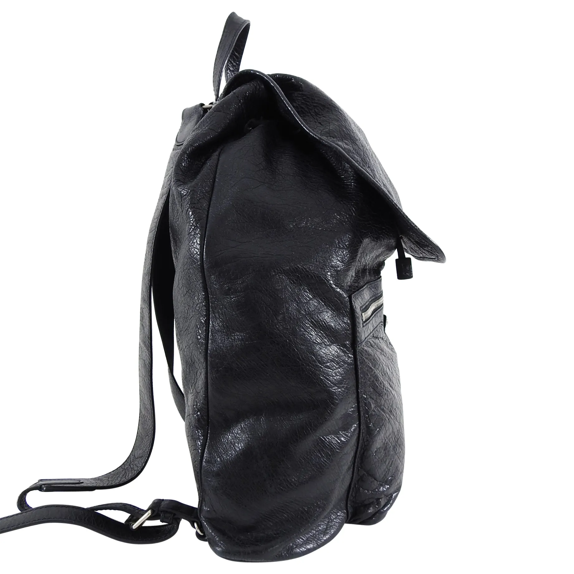 Balenciaga Black City Moto Traveller Backpack Bag