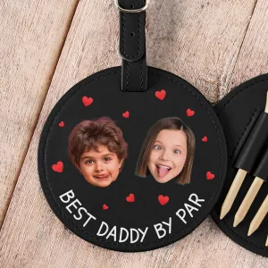 Best Daddy By Par - Personalized Photo Leather Golf Bag Tag