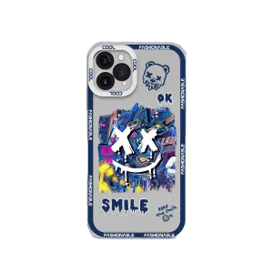 Blue Smile X Bear iPhone Case