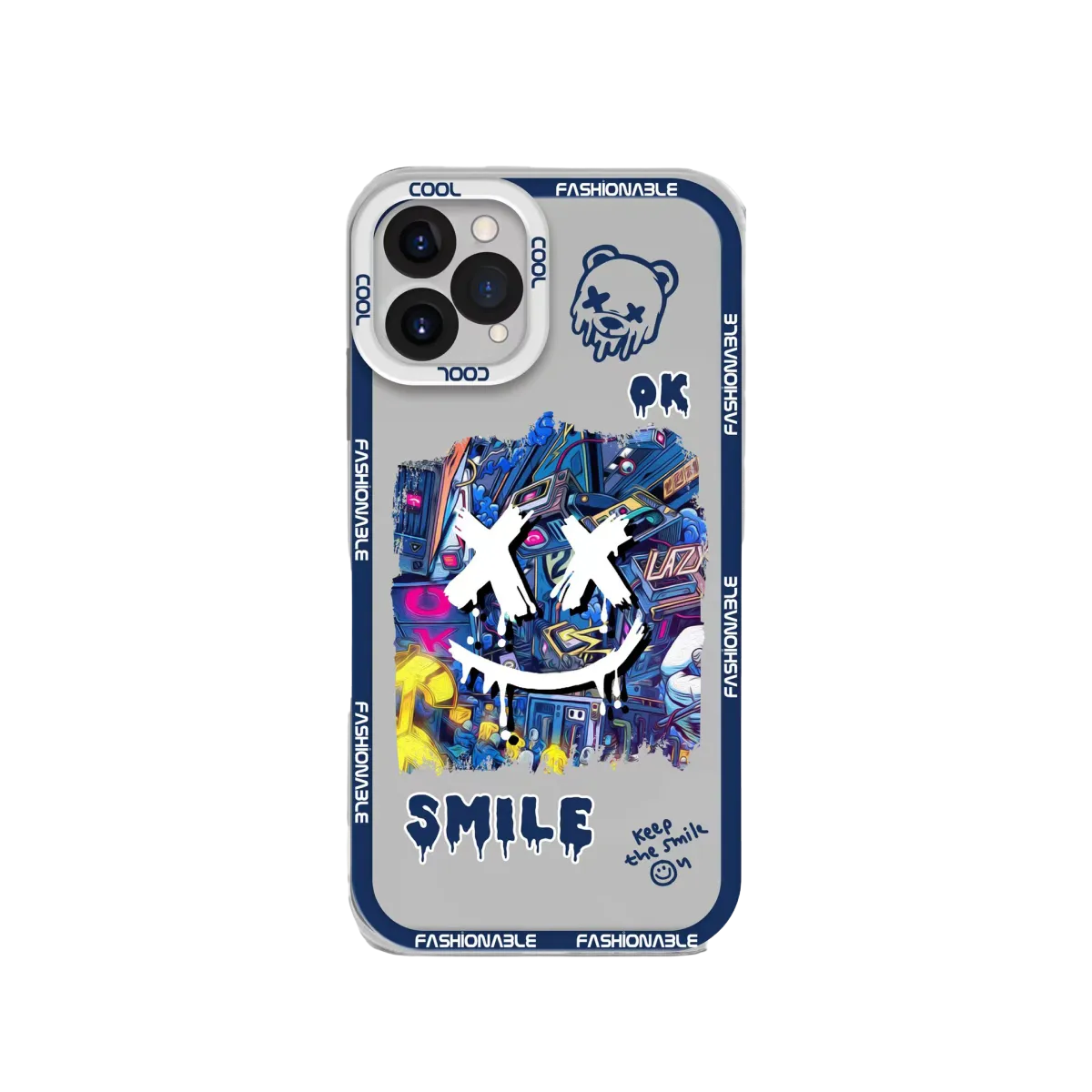 Blue Smile X Bear iPhone Case