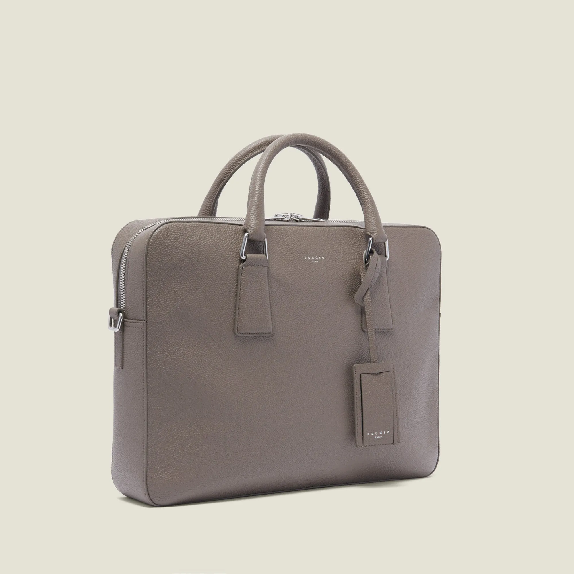 Briefcase en cuir grainé