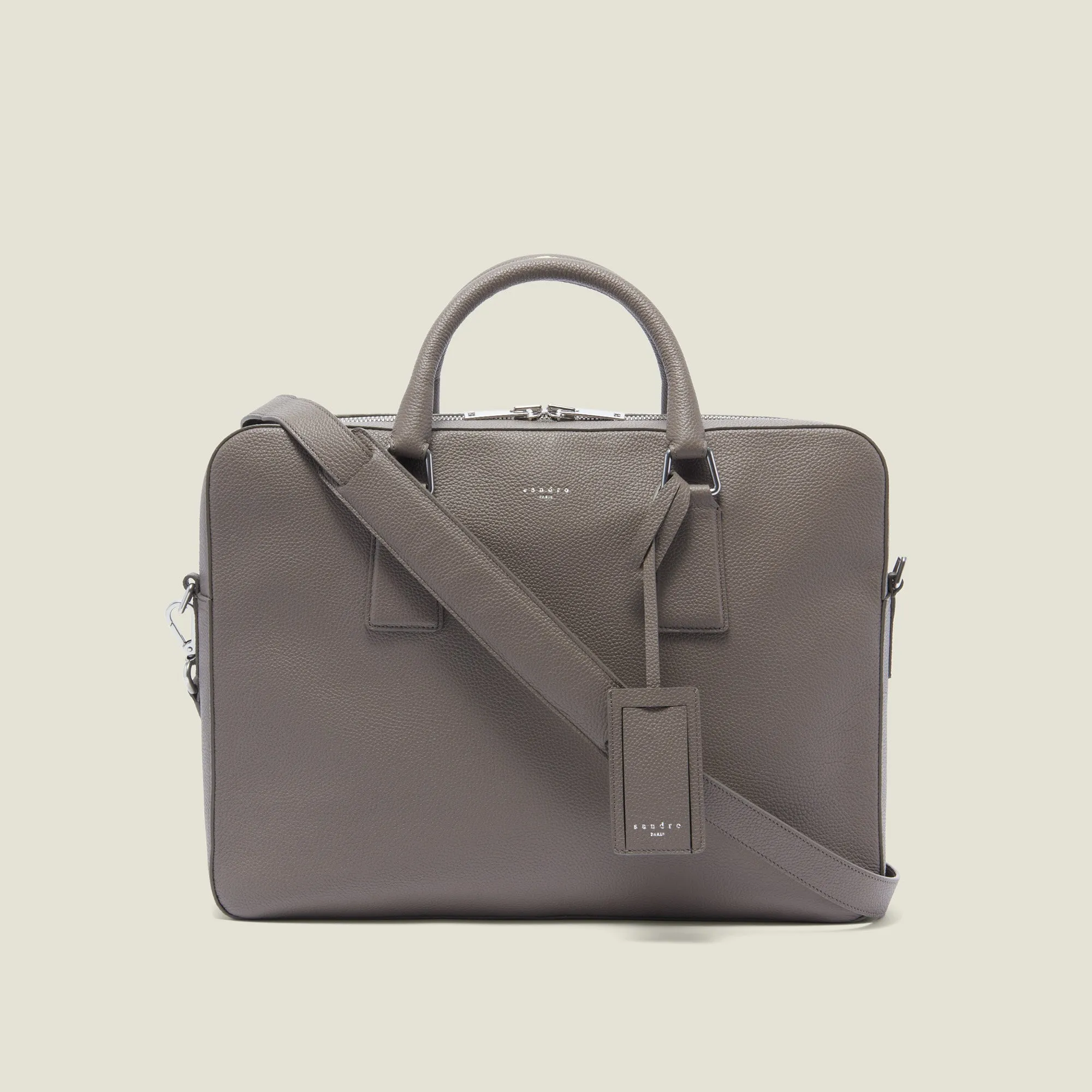 Briefcase en cuir grainé