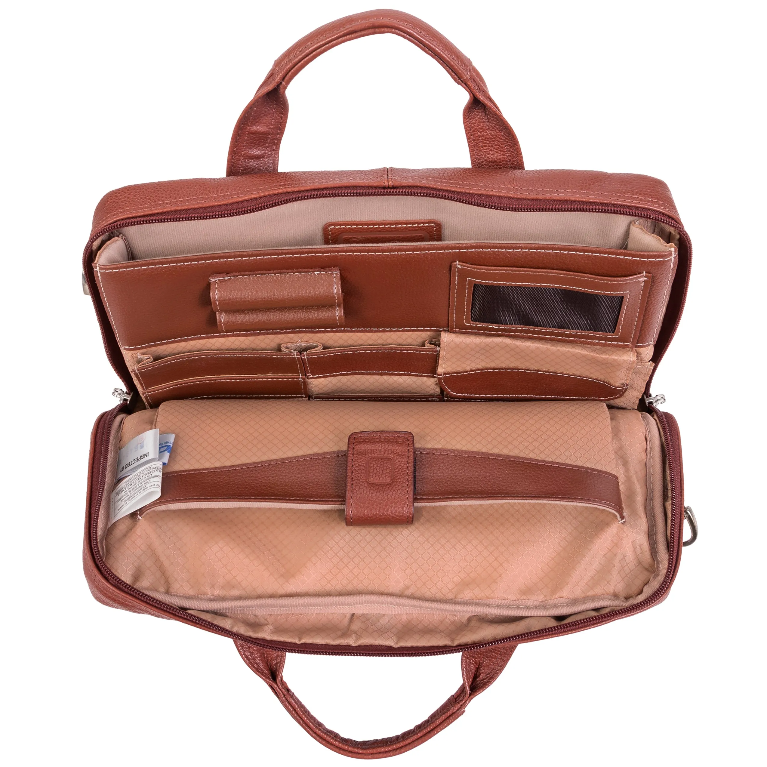 BRONZEVILLE | 15" Medium Leather Laptop & Tablet Briefcase