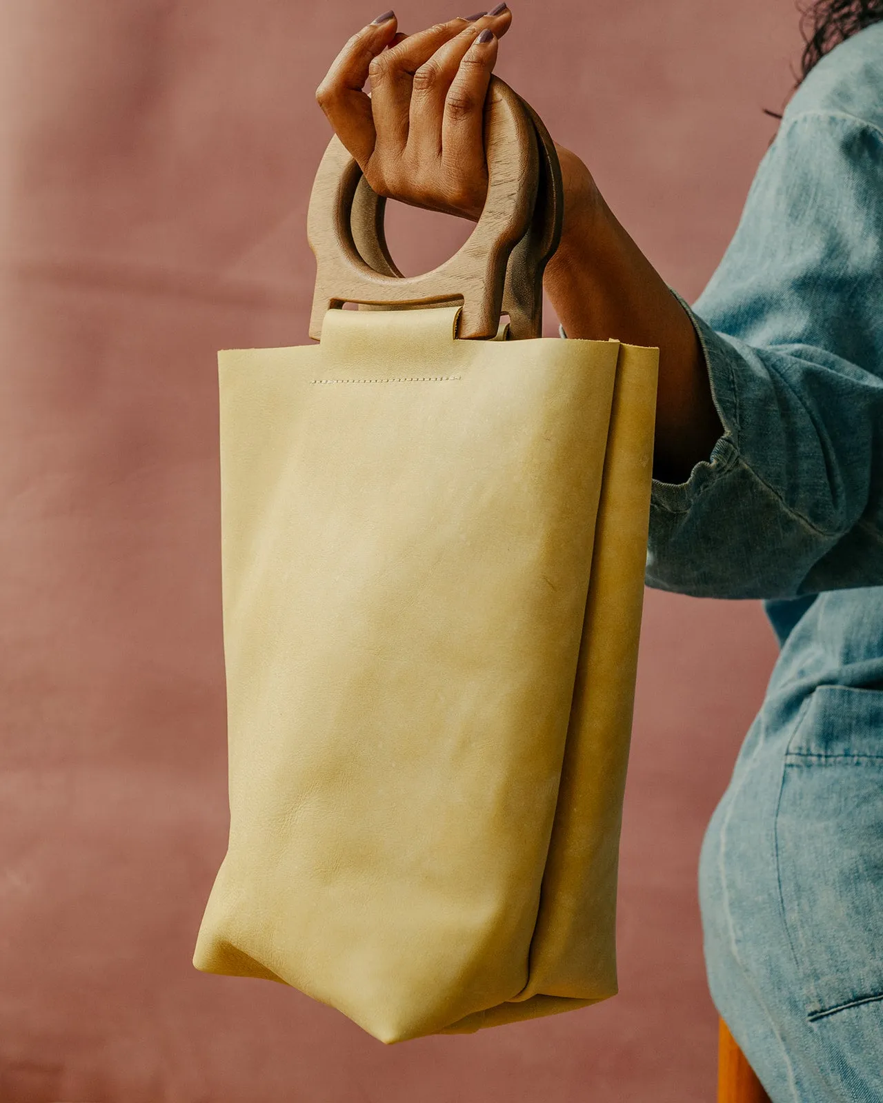 Butter Yellow/Walnut Picnic Tote