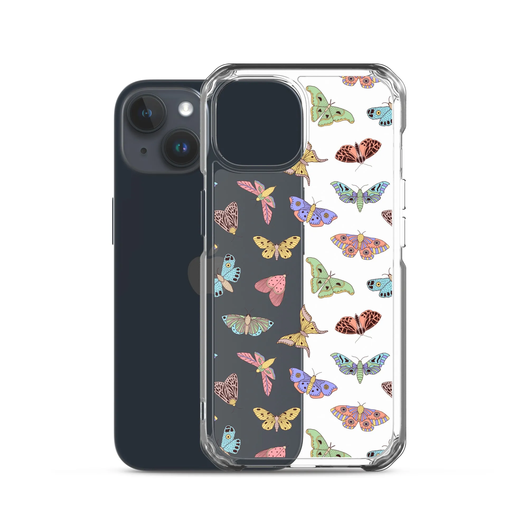 Butterfly Clear iPhone 15 14 13 12 Pro Max Case, Moth Cool Transparent Print Cute Gift Aesthetic iPhone 11 Mini SE XS XR X 7 8 Cell Phone