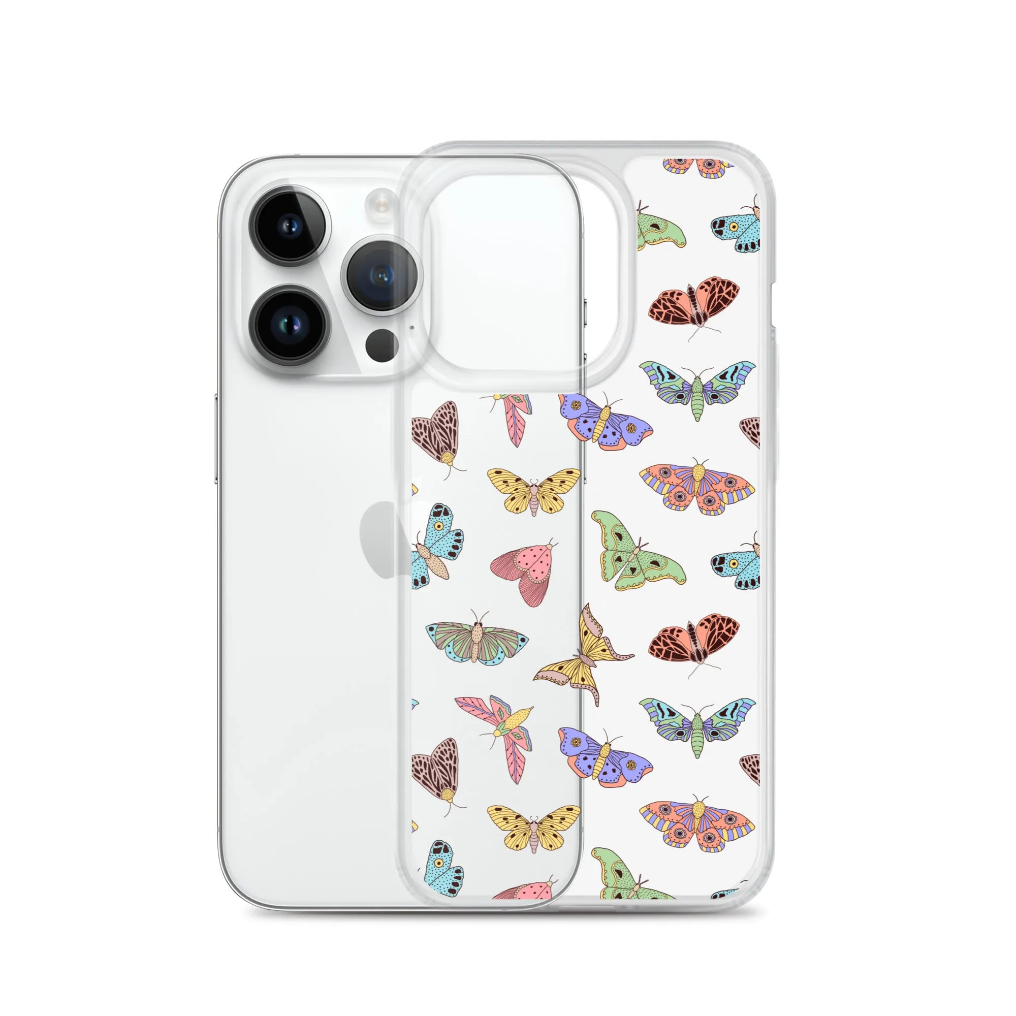 Butterfly Clear iPhone 15 14 13 12 Pro Max Case, Moth Cool Transparent Print Cute Gift Aesthetic iPhone 11 Mini SE XS XR X 7 8 Cell Phone