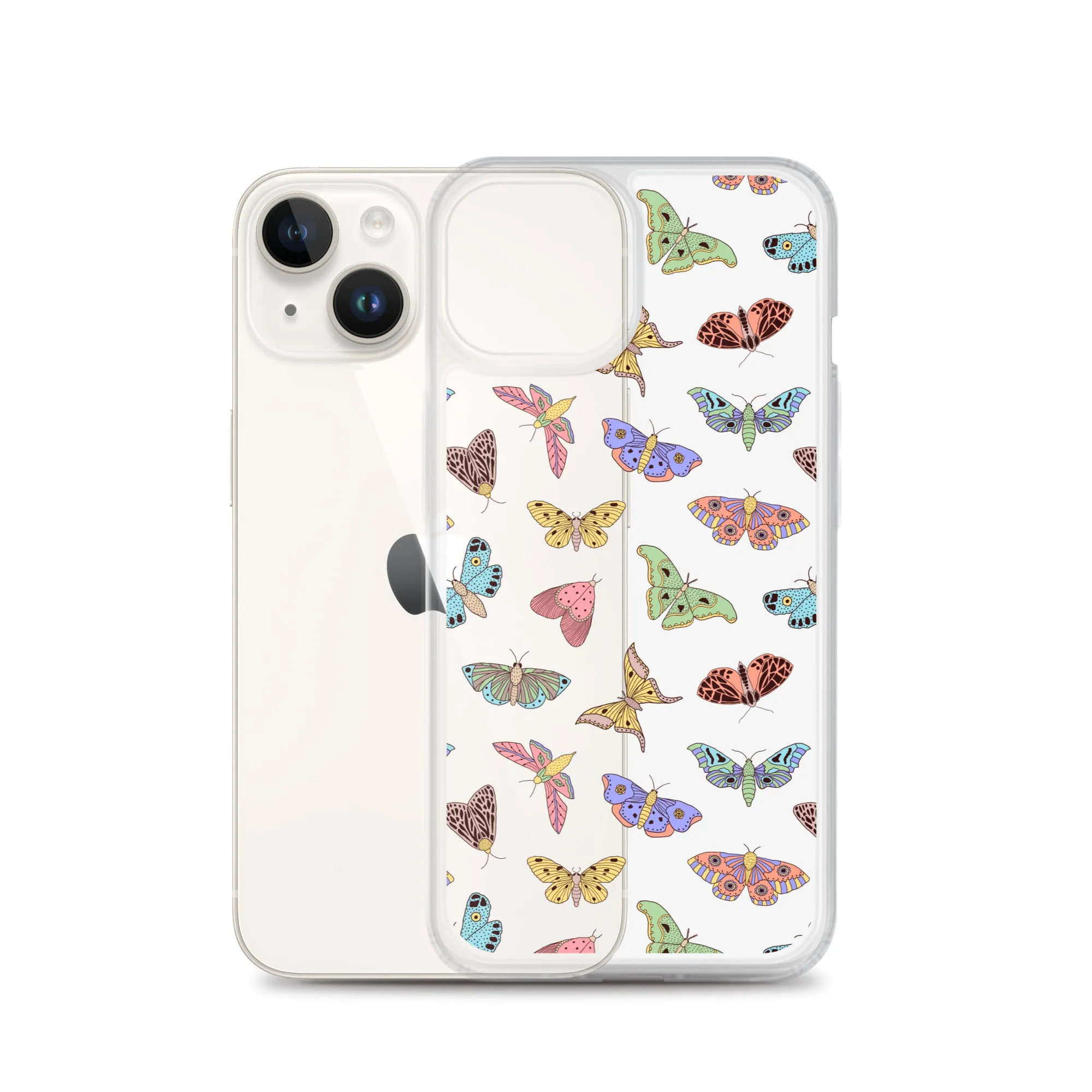 Butterfly Clear iPhone 15 14 13 12 Pro Max Case, Moth Cool Transparent Print Cute Gift Aesthetic iPhone 11 Mini SE XS XR X 7 8 Cell Phone