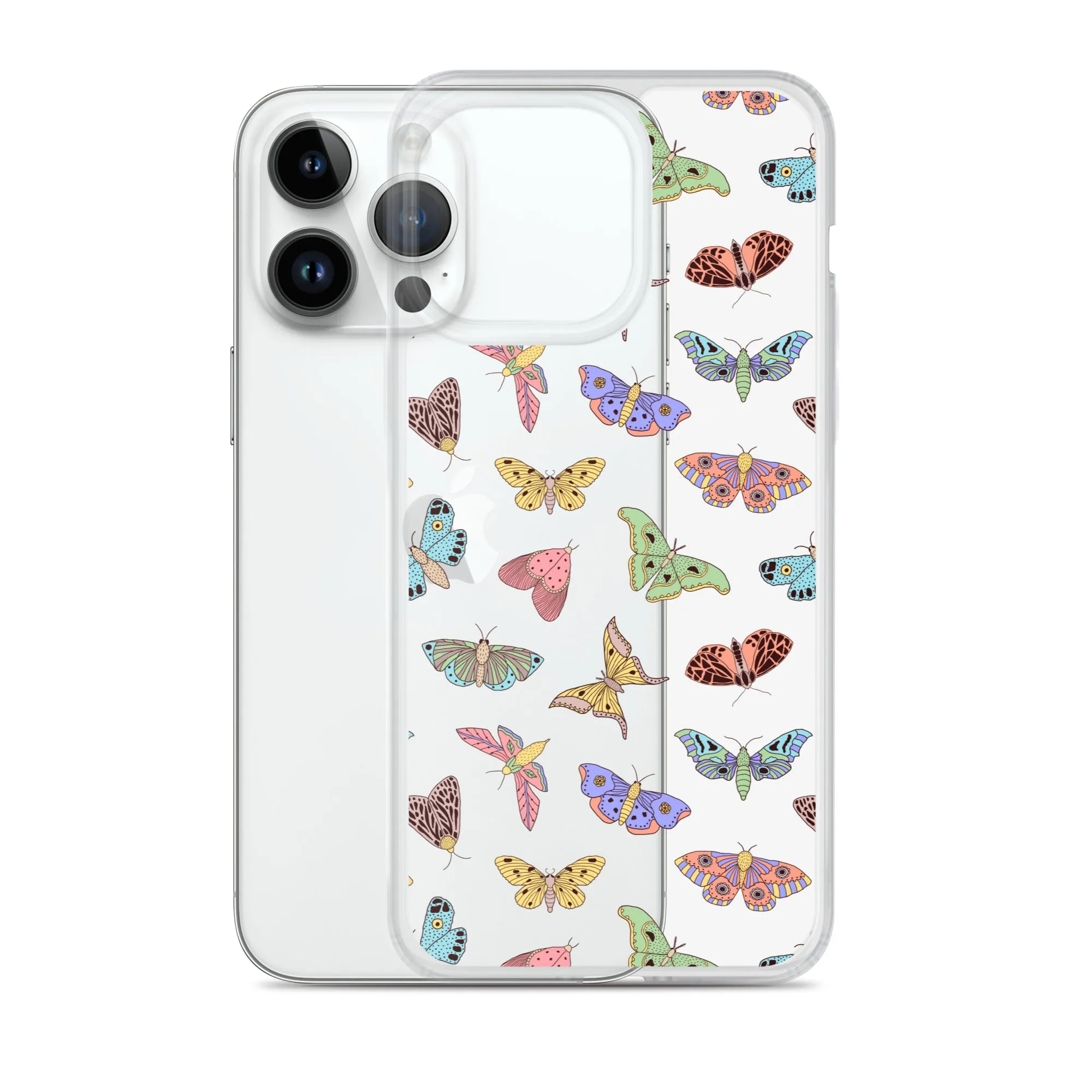 Butterfly Clear iPhone 15 14 13 12 Pro Max Case, Moth Cool Transparent Print Cute Gift Aesthetic iPhone 11 Mini SE XS XR X 7 8 Cell Phone