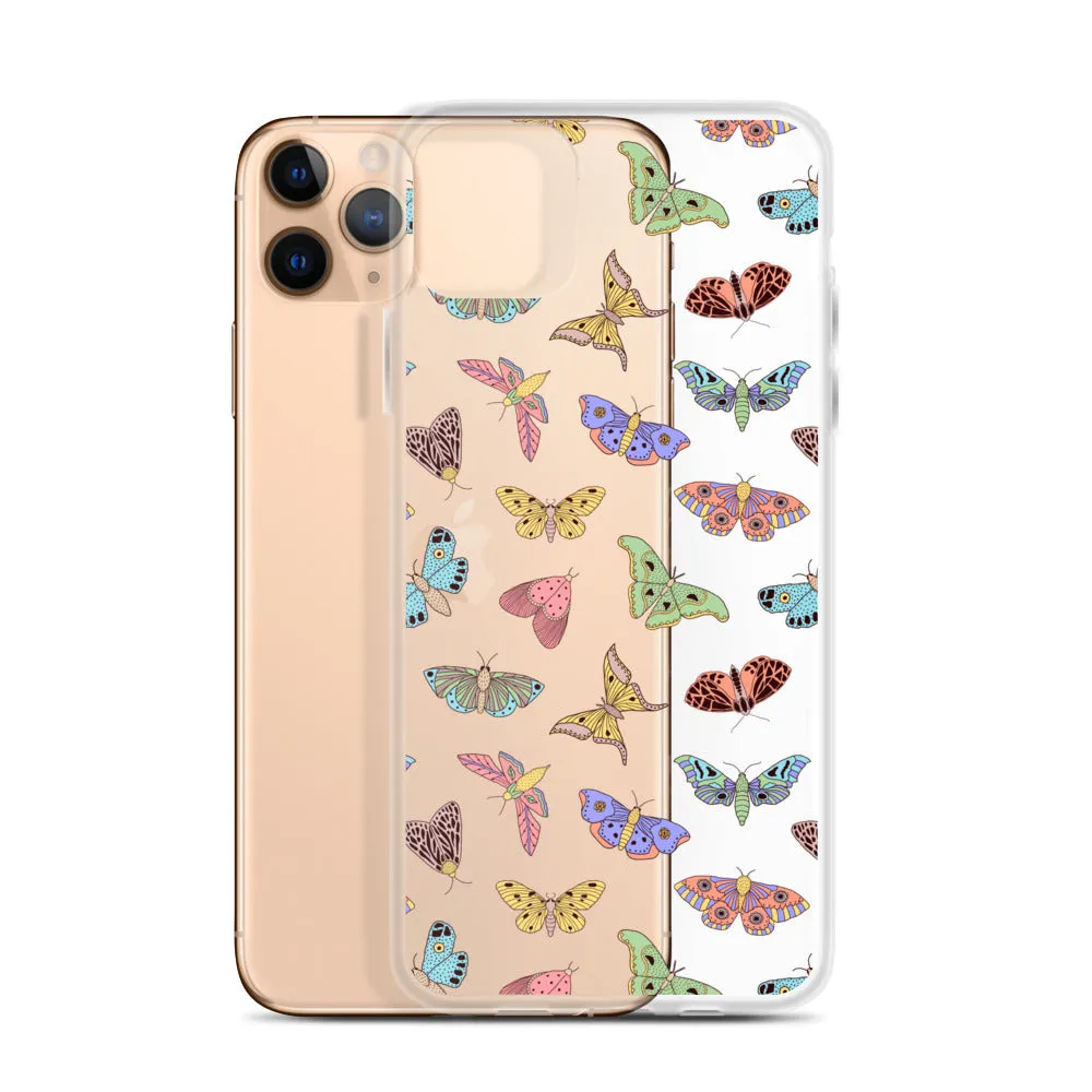 Butterfly Clear iPhone 15 14 13 12 Pro Max Case, Moth Cool Transparent Print Cute Gift Aesthetic iPhone 11 Mini SE XS XR X 7 8 Cell Phone