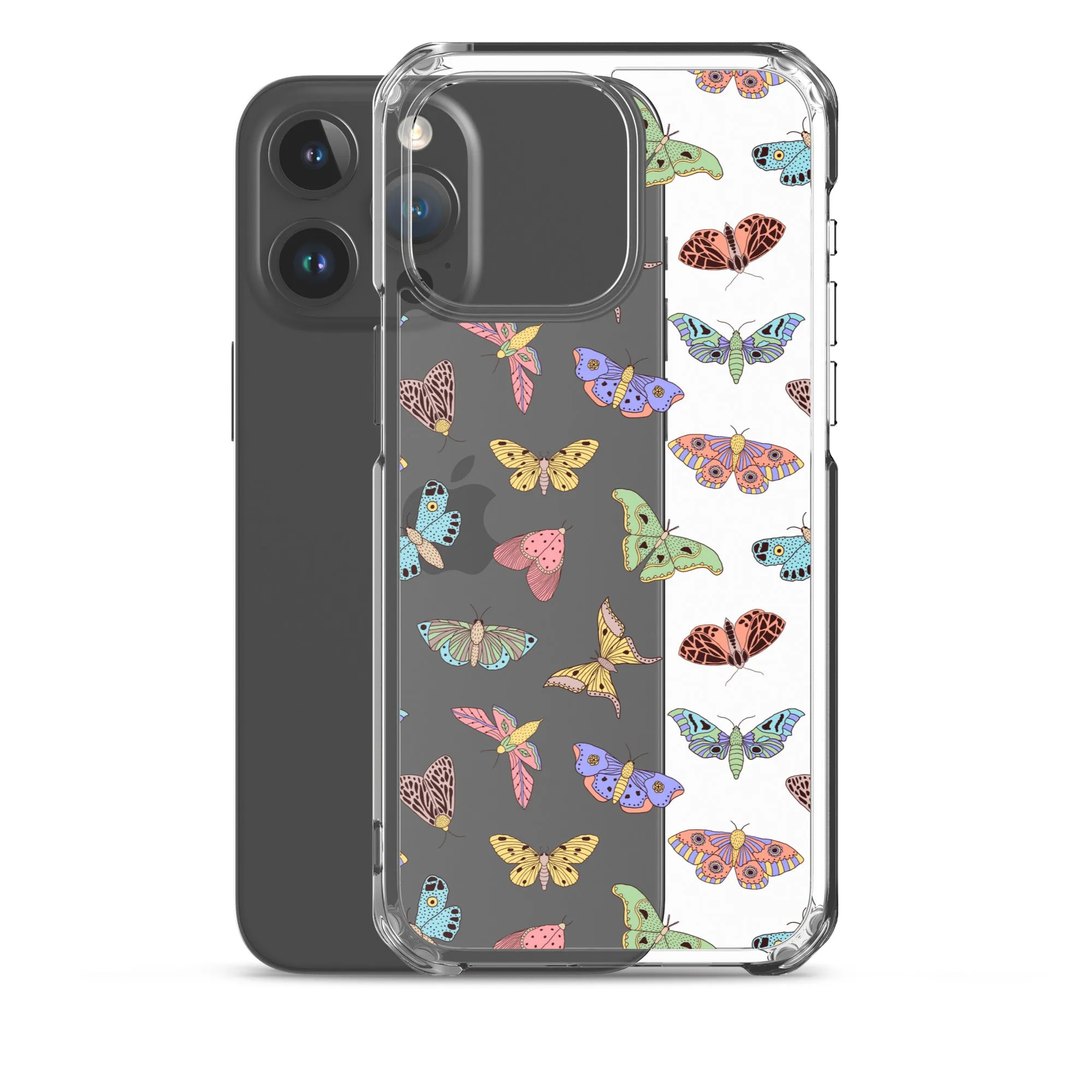 Butterfly Clear iPhone 15 14 13 12 Pro Max Case, Moth Cool Transparent Print Cute Gift Aesthetic iPhone 11 Mini SE XS XR X 7 8 Cell Phone