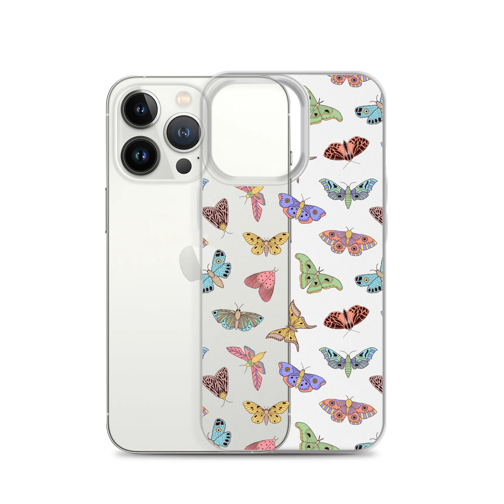 Butterfly Clear iPhone 15 14 13 12 Pro Max Case, Moth Cool Transparent Print Cute Gift Aesthetic iPhone 11 Mini SE XS XR X 7 8 Cell Phone