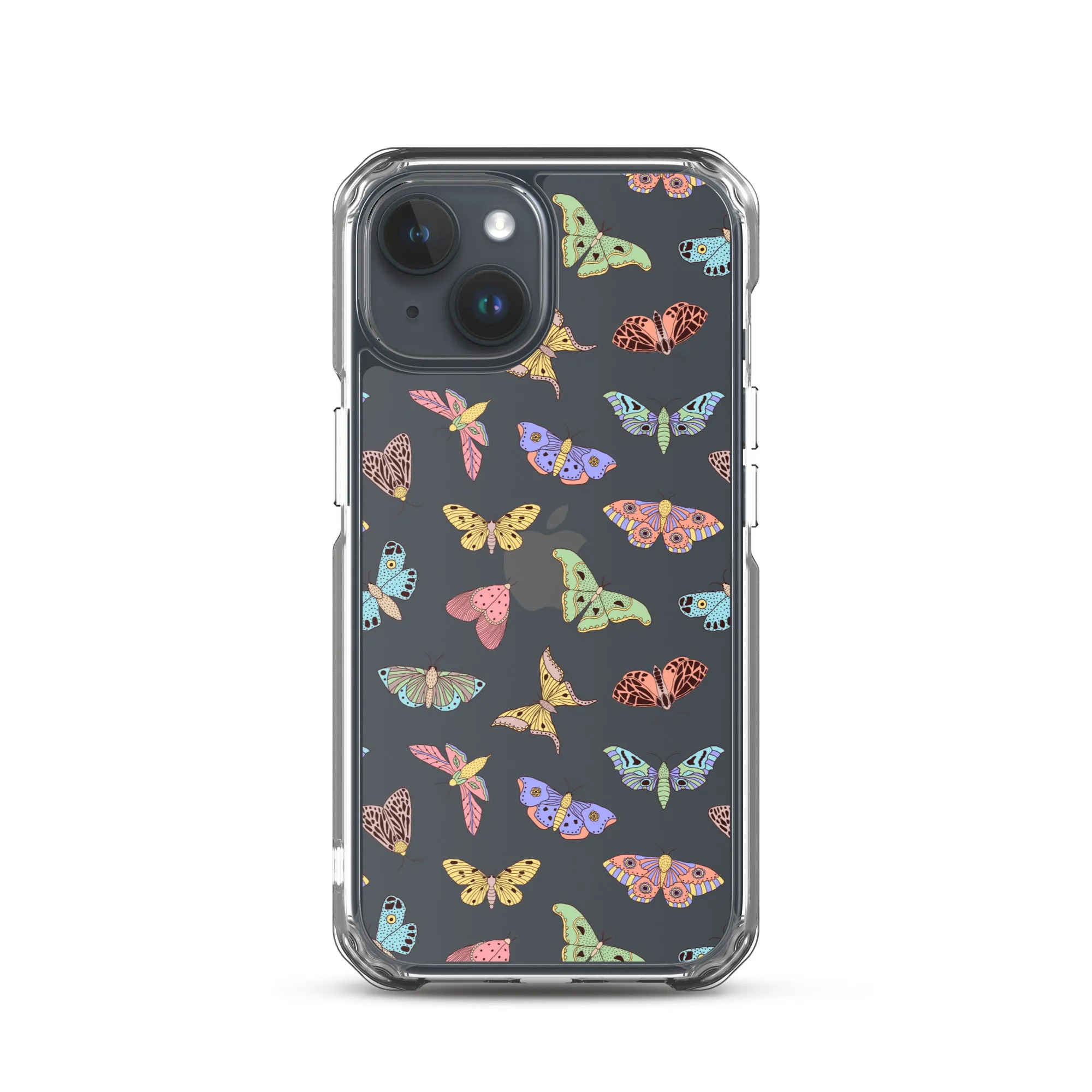 Butterfly Clear iPhone 15 14 13 12 Pro Max Case, Moth Cool Transparent Print Cute Gift Aesthetic iPhone 11 Mini SE XS XR X 7 8 Cell Phone