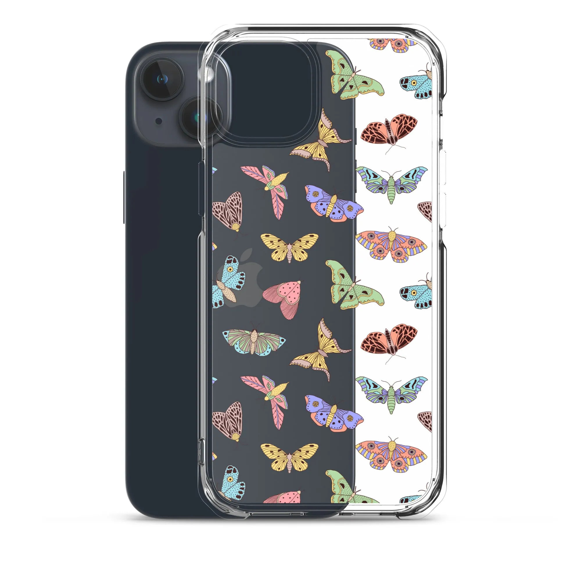 Butterfly Clear iPhone 15 14 13 12 Pro Max Case, Moth Cool Transparent Print Cute Gift Aesthetic iPhone 11 Mini SE XS XR X 7 8 Cell Phone