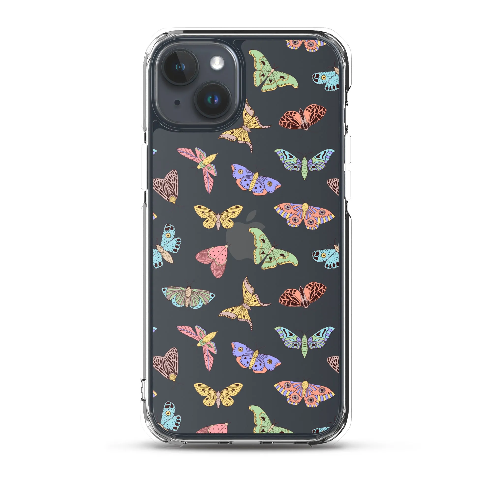 Butterfly Clear iPhone 15 14 13 12 Pro Max Case, Moth Cool Transparent Print Cute Gift Aesthetic iPhone 11 Mini SE XS XR X 7 8 Cell Phone