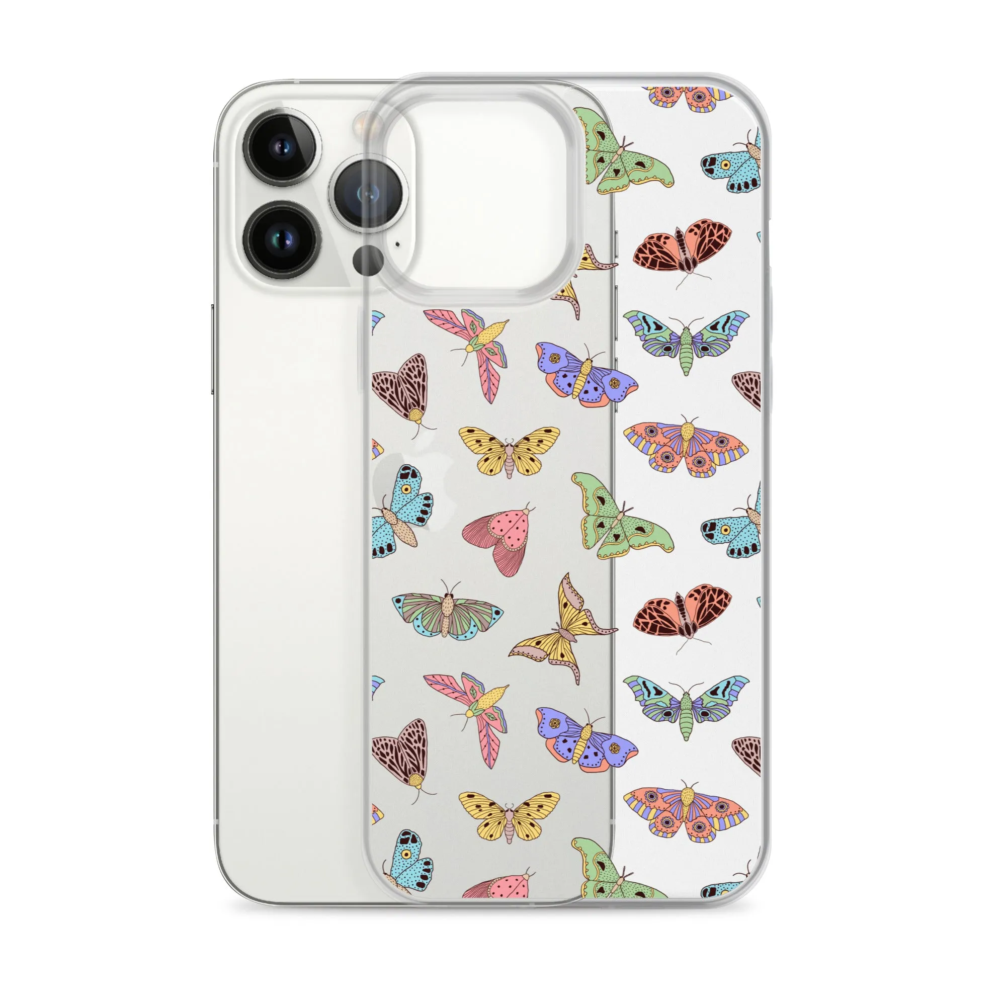 Butterfly Clear iPhone 15 14 13 12 Pro Max Case, Moth Cool Transparent Print Cute Gift Aesthetic iPhone 11 Mini SE XS XR X 7 8 Cell Phone