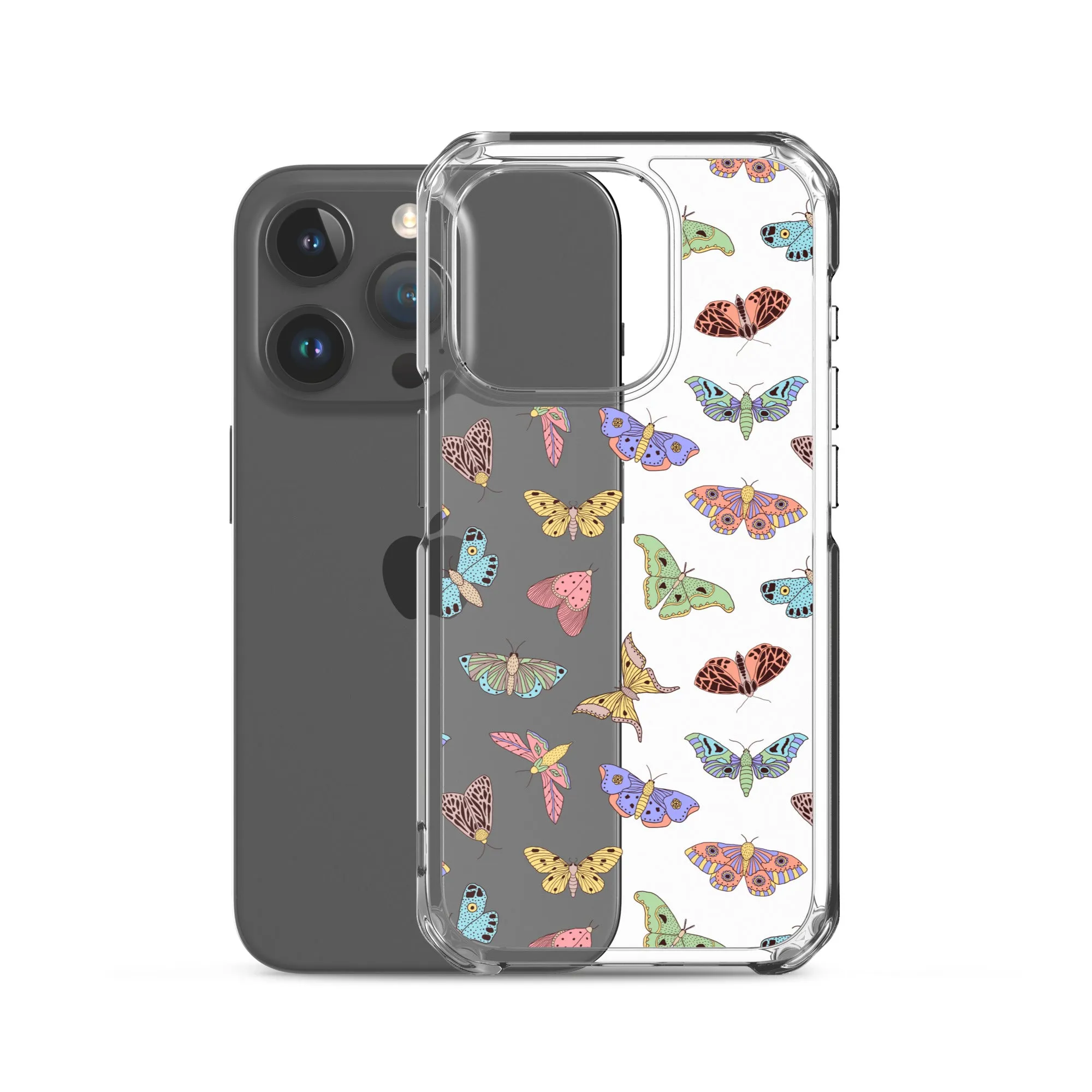 Butterfly Clear iPhone 15 14 13 12 Pro Max Case, Moth Cool Transparent Print Cute Gift Aesthetic iPhone 11 Mini SE XS XR X 7 8 Cell Phone