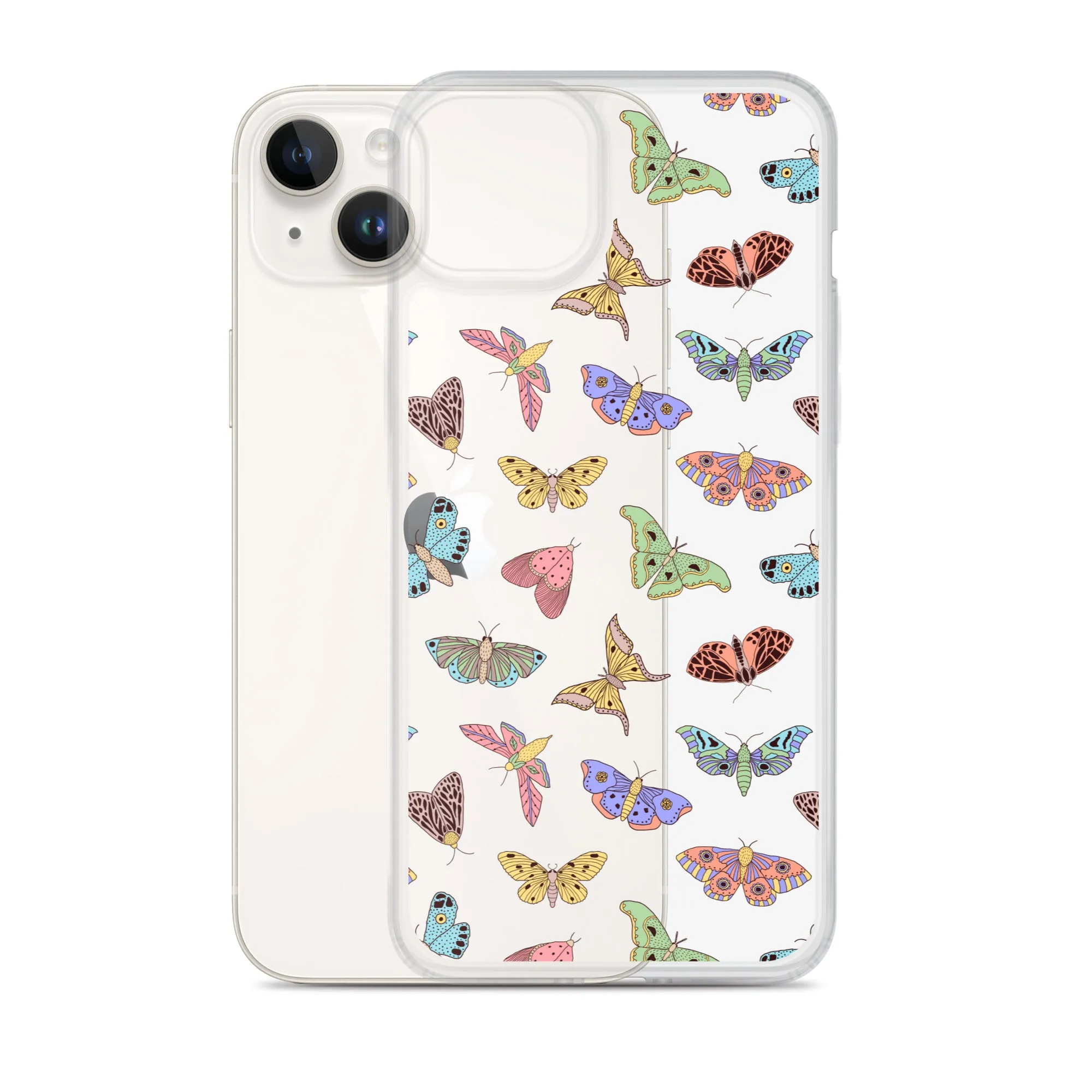 Butterfly Clear iPhone 15 14 13 12 Pro Max Case, Moth Cool Transparent Print Cute Gift Aesthetic iPhone 11 Mini SE XS XR X 7 8 Cell Phone