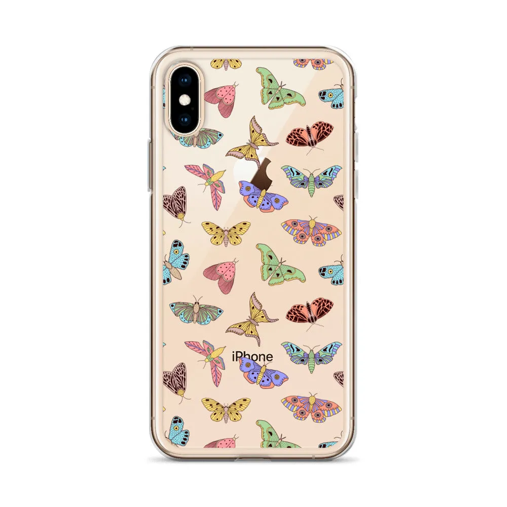 Butterfly Clear iPhone 15 14 13 12 Pro Max Case, Moth Cool Transparent Print Cute Gift Aesthetic iPhone 11 Mini SE XS XR X 7 8 Cell Phone