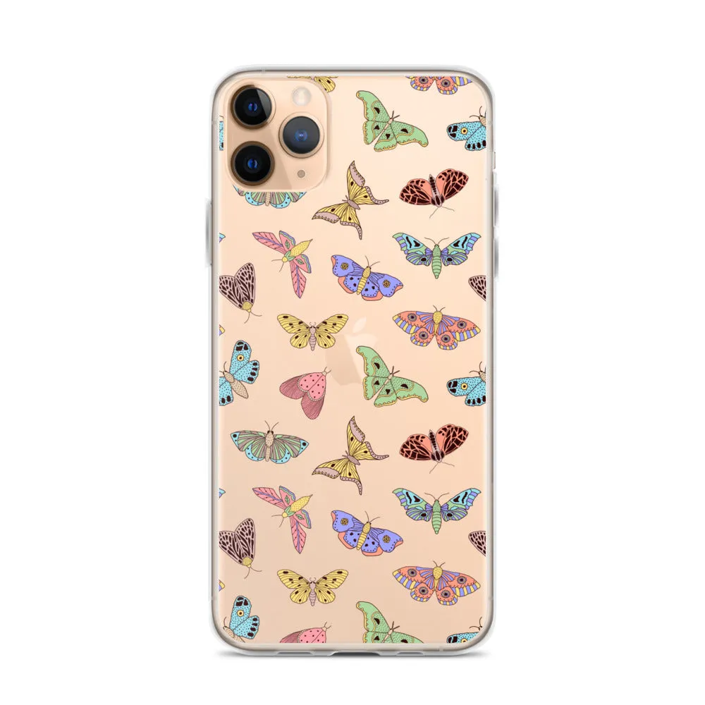 Butterfly Clear iPhone 15 14 13 12 Pro Max Case, Moth Cool Transparent Print Cute Gift Aesthetic iPhone 11 Mini SE XS XR X 7 8 Cell Phone