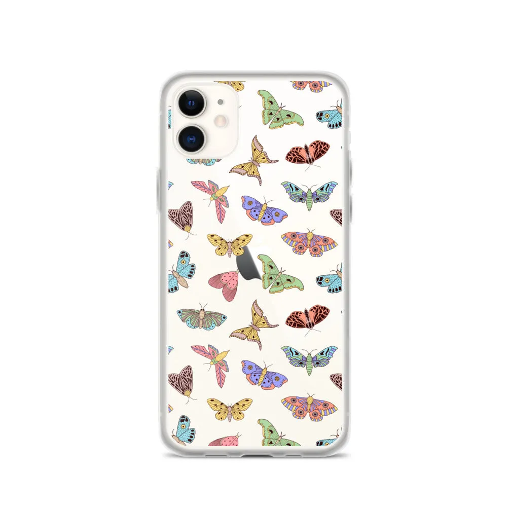 Butterfly Clear iPhone 15 14 13 12 Pro Max Case, Moth Cool Transparent Print Cute Gift Aesthetic iPhone 11 Mini SE XS XR X 7 8 Cell Phone