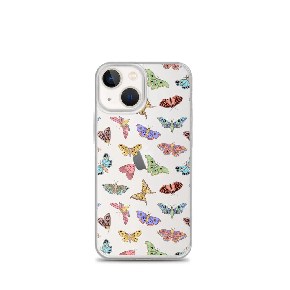 Butterfly Clear iPhone 15 14 13 12 Pro Max Case, Moth Cool Transparent Print Cute Gift Aesthetic iPhone 11 Mini SE XS XR X 7 8 Cell Phone