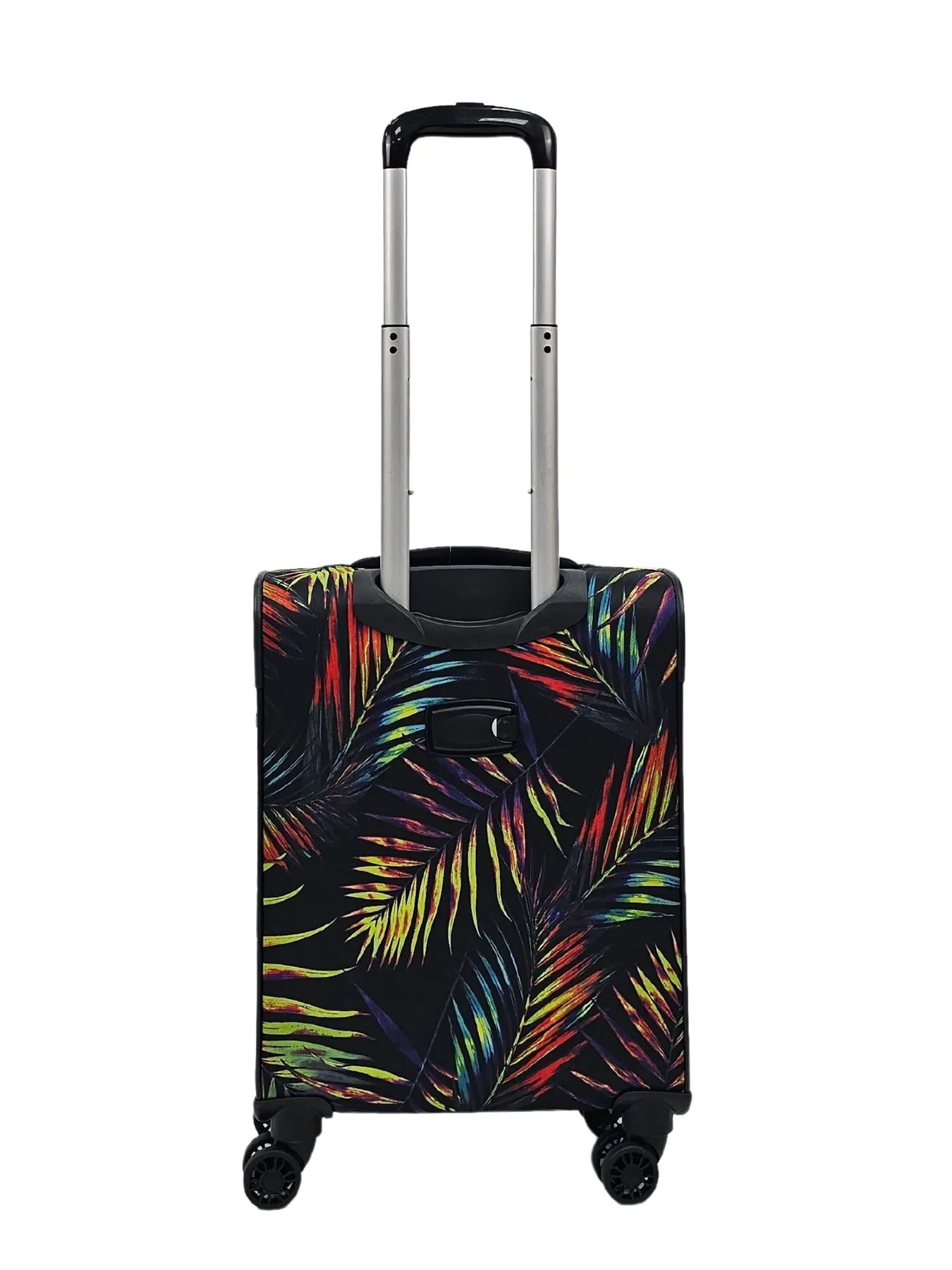 Butterfly Leaf Check Print Suitcase 4 Wheels Cabin Check In Hand Luggage Soft Shell Trolley