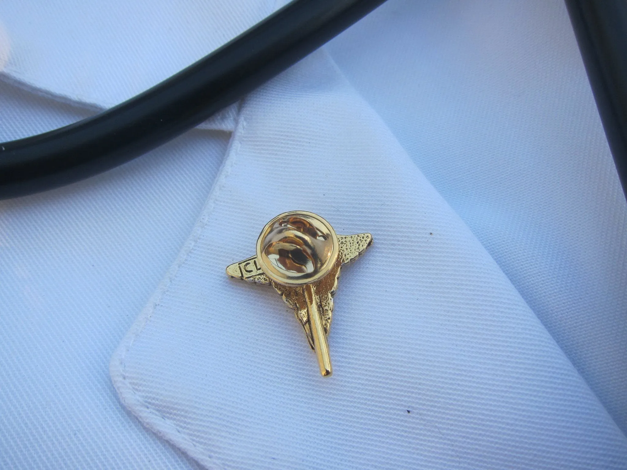 Caduceus Gold Lapel Pin