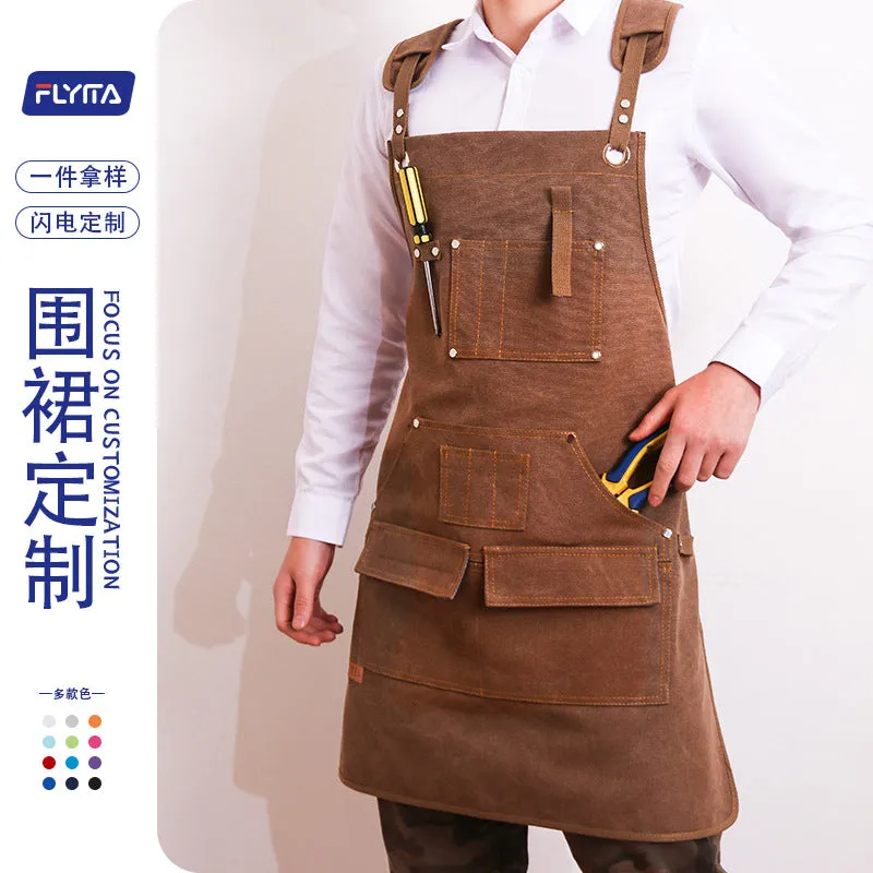 Chef Aprons Canvas Cross Back Premium : Stylish Unisex Design with Spacious Pockets