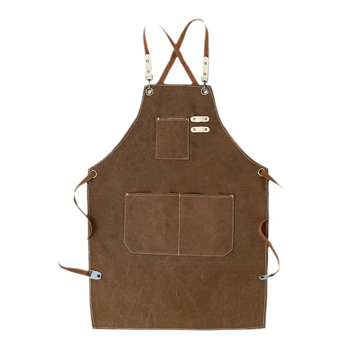 Chef Aprons Canvas Cross Back Premium : Stylish Unisex Design with Spacious Pockets