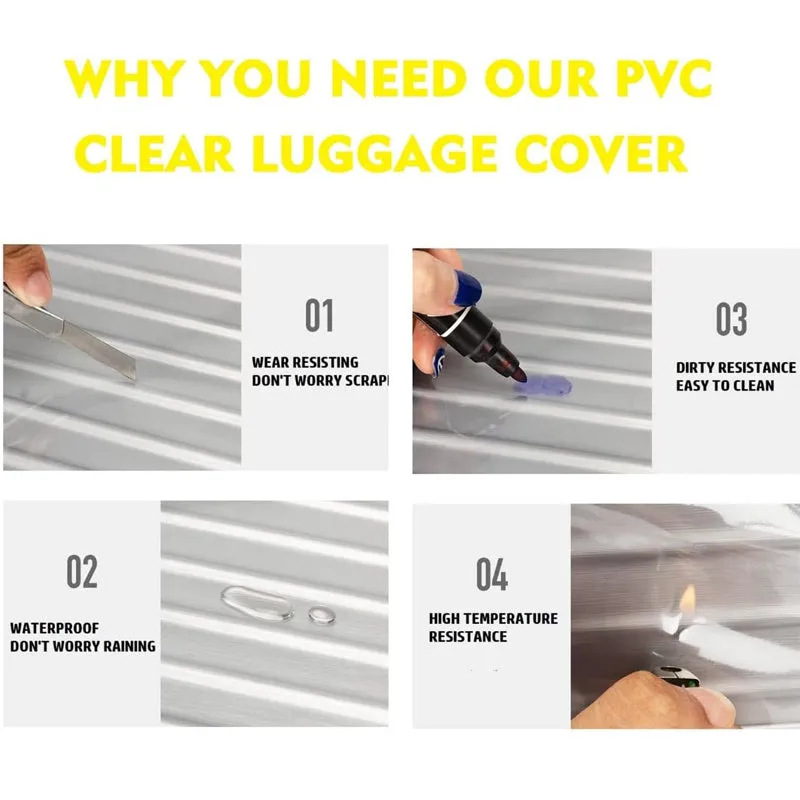 Clear PVC Suitcase Protectors Transparent Cover Waterproof Wheeled Travel Luggage Sleeve