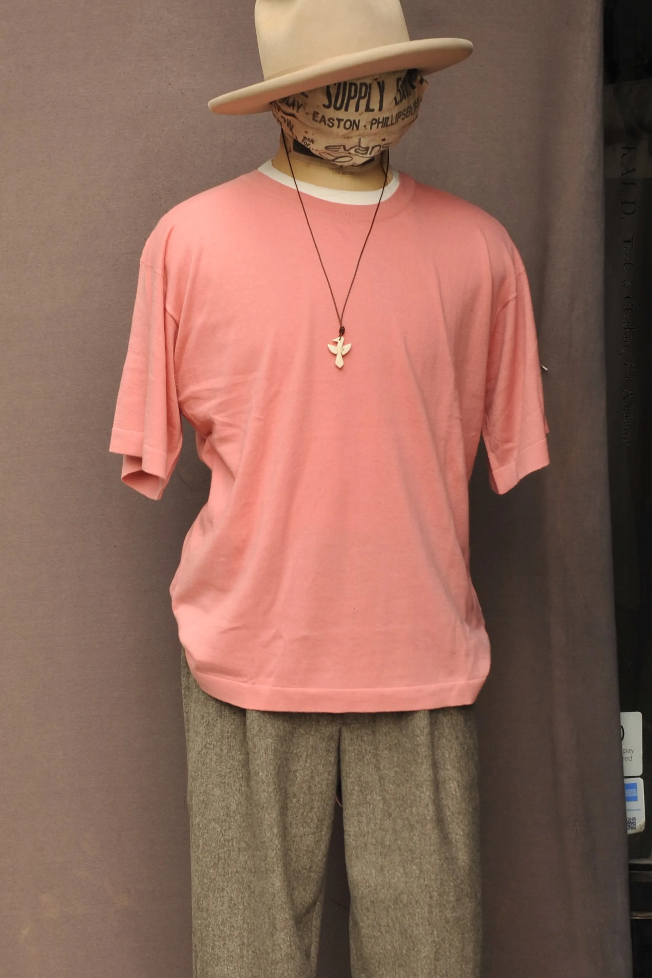 Cotton Cashmere Tee - Pink - M, L (oversized)