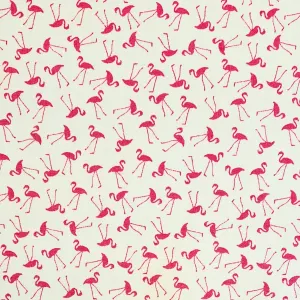 Cotton Poplin Print - Pink Flamingos