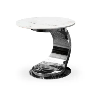 Curved Marble Side Table (Available in Gold, Black or Silver)