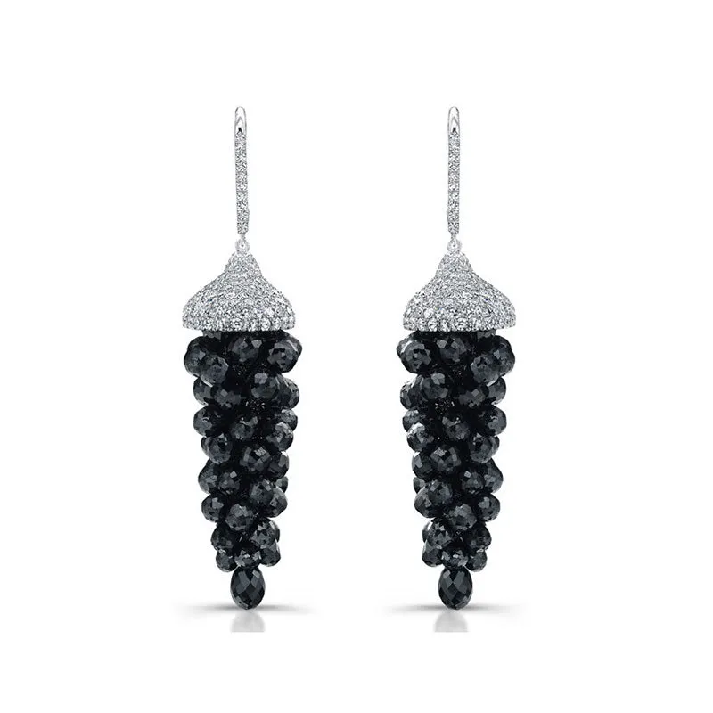 Dahlia Black Diamonds Briolette Earrings & Necklace Set