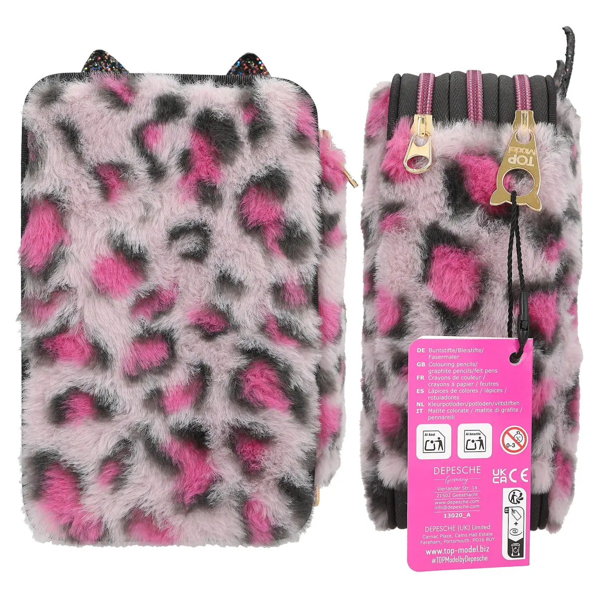 Depesche TOPModel 3-Compartment Pencil Case Leo Rebel Kitty